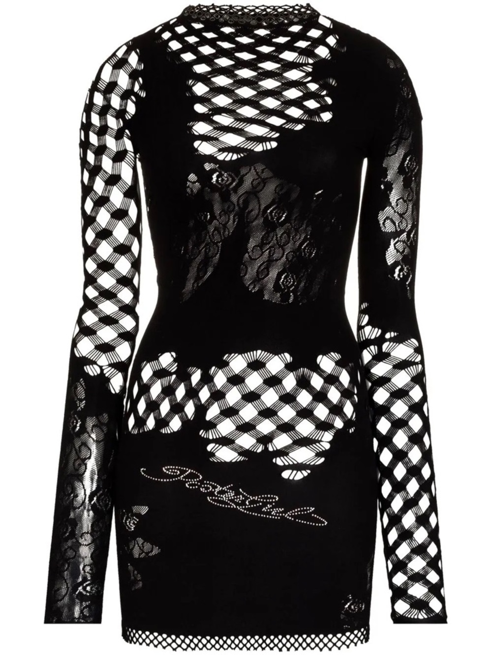 POSTER GIRL Black Long-Sleeve Lace & Cutout Mini Dress